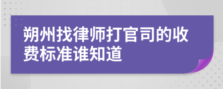 朔州找律师打官司的收费标准谁知道
