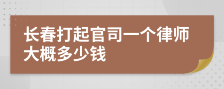 长春打起官司一个律师大概多少钱