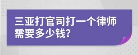 三亚打官司打一个律师需要多少钱？