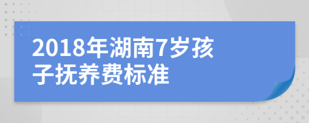 2018年湖南7岁孩子抚养费标准