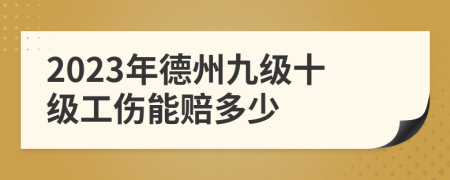 2023年德州九级十级工伤能赔多少