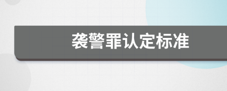袭警罪认定标准