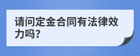 请问定金合同有法律效力吗？