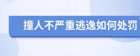 撞人不严重逃逸如何处罚