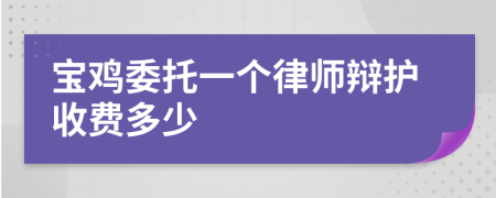 宝鸡委托一个律师辩护收费多少