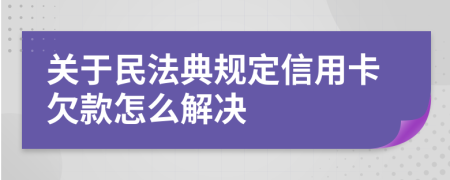 关于民法典规定信用卡欠款怎么解决