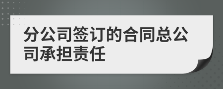 分公司签订的合同总公司承担责任