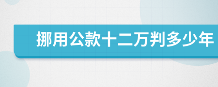 挪用公款十二万判多少年