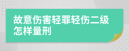 故意伤害轻罪轻伤二级怎样量刑