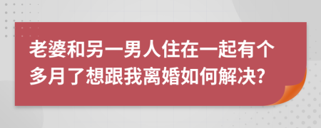 老婆和另一男人住在一起有个多月了想跟我离婚如何解决?