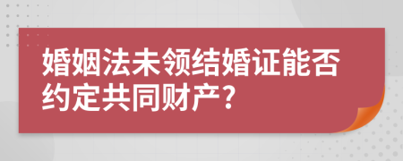 婚姻法未领结婚证能否约定共同财产?
