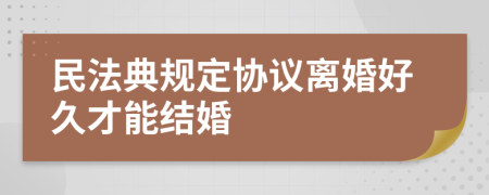 民法典规定协议离婚好久才能结婚