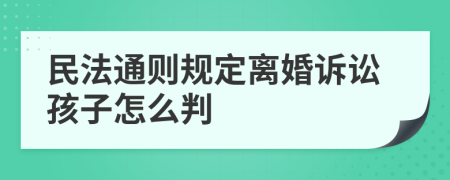 民法通则规定离婚诉讼孩子怎么判