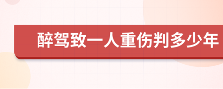 醉驾致一人重伤判多少年