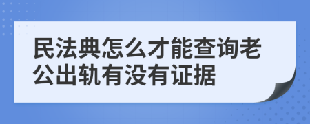 民法典怎么才能查询老公出轨有没有证据