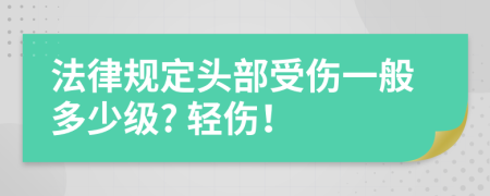 法律规定头部受伤一般多少级? 轻伤！