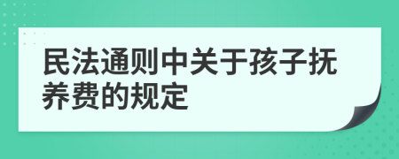 民法通则中关于孩子抚养费的规定