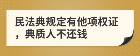 民法典规定有他项权证，典质人不还钱