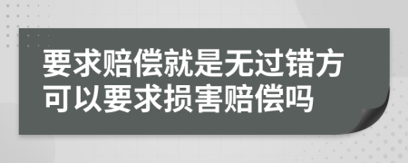 要求赔偿就是无过错方可以要求损害赔偿吗