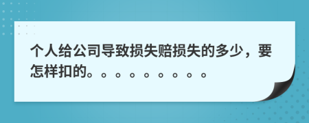 个人给公司导致损失赔损失的多少，要怎样扣的。。。。。。。。。