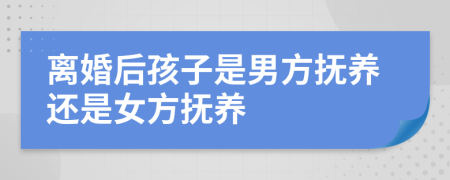 离婚后孩子是男方抚养还是女方抚养