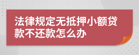 法律规定无抵押小额贷款不还款怎么办