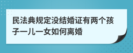 民法典规定没结婚证有两个孩子一儿一女如何离婚