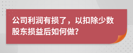 公司利润有损了，以扣除少数股东损益后如何做？