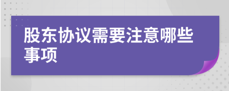 股东协议需要注意哪些事项