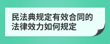 民法典规定有效合同的法律效力如何规定