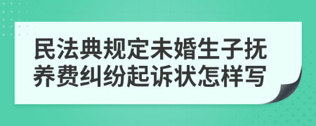 民法典规定未婚生子抚养费纠纷起诉状怎样写