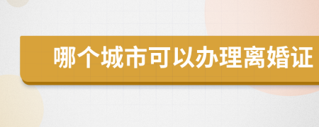 哪个城市可以办理离婚证