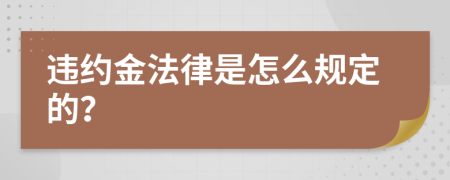 违约金法律是怎么规定的？