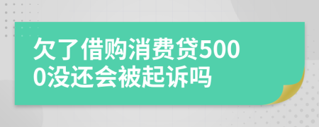 欠了借购消费贷5000没还会被起诉吗