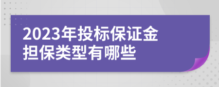 2023年投标保证金担保类型有哪些