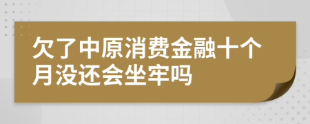 欠了中原消费金融十个月没还会坐牢吗