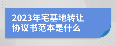 2023年宅基地转让协议书范本是什么