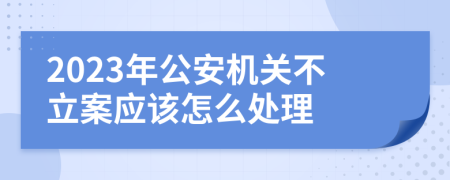 2023年公安机关不立案应该怎么处理
