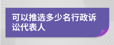 可以推选多少名行政诉讼代表人