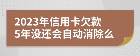 2023年信用卡欠款5年没还会自动消除么