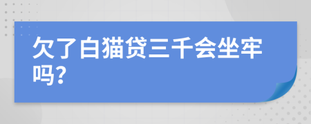 欠了白猫贷三千会坐牢吗？