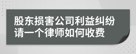 股东损害公司利益纠纷请一个律师如何收费