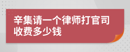 辛集请一个律师打官司收费多少钱