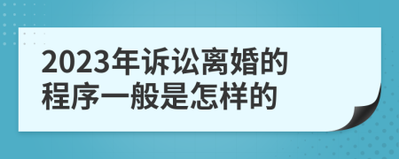 2023年诉讼离婚的程序一般是怎样的