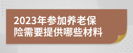 2023年参加养老保险需要提供哪些材料