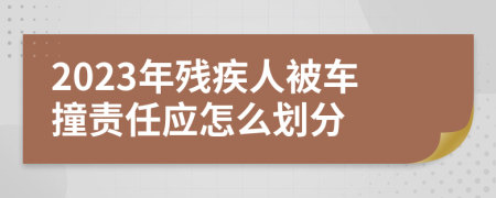 2023年残疾人被车撞责任应怎么划分