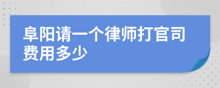 阜阳请一个律师打官司费用多少