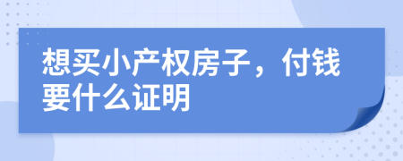 想买小产权房子，付钱要什么证明