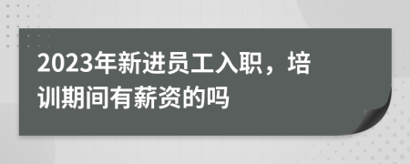 2023年新进员工入职，培训期间有薪资的吗