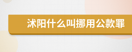 沭阳什么叫挪用公款罪